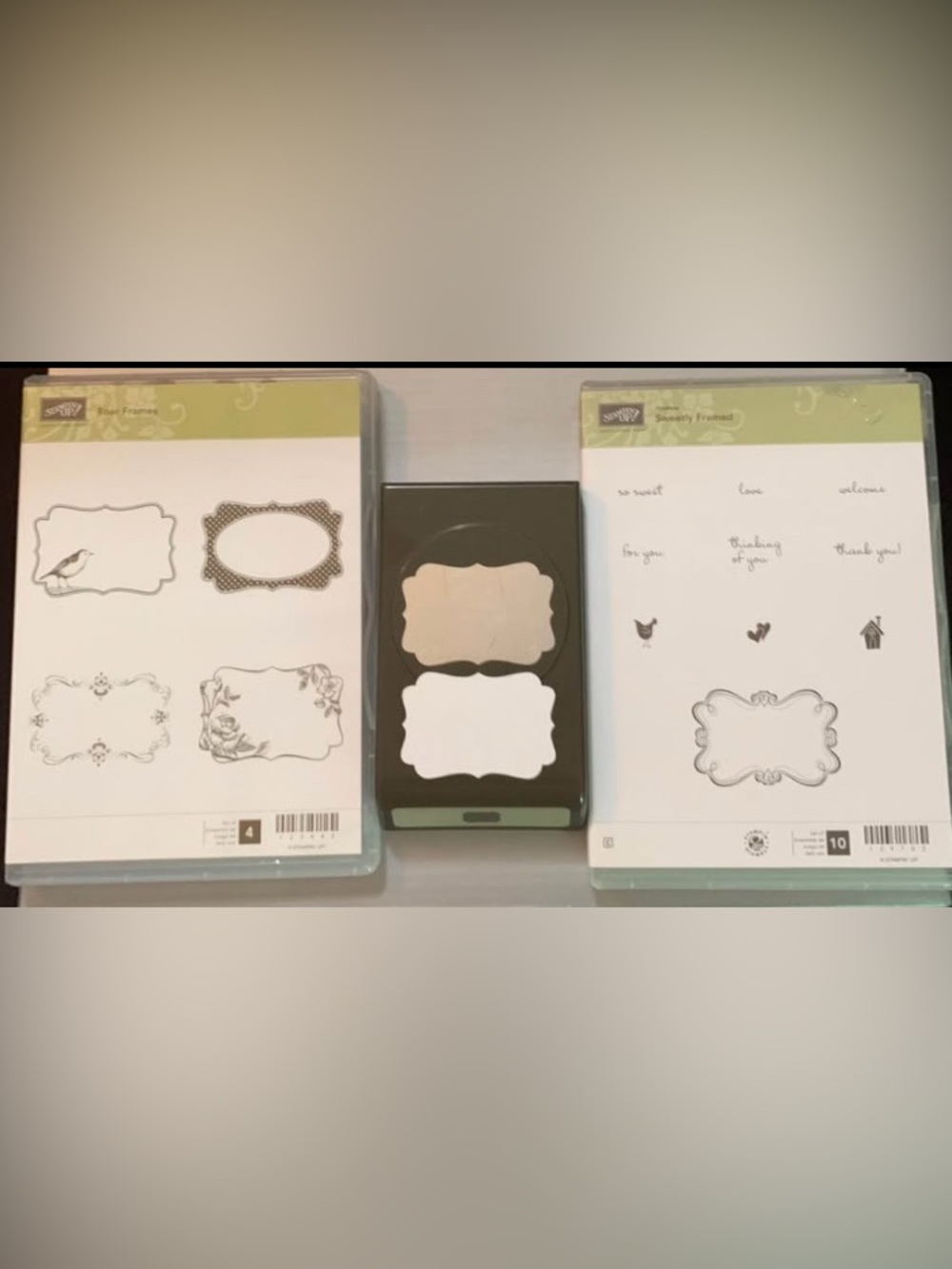 Stampin' Up! Decorative Label Punch & 2 Coordinating Stamp Sets. Punch works 💯